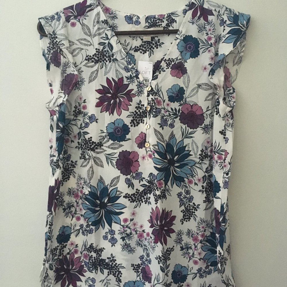 Loft Floral Print Shell